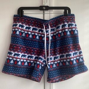 Chubbies Sweat lounge Shorts Mens XL Fleece Bear Christmas PJs Snowflakes Nordic